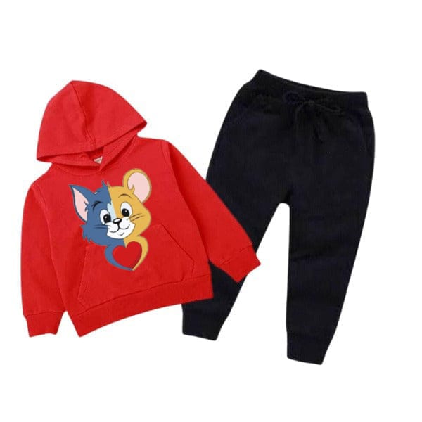 TOM & JERRY KIDS HOODED PRINTED TRACKSUIT