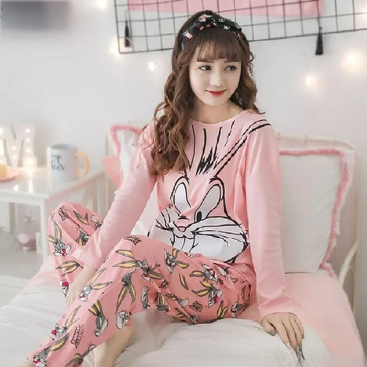 Bugs Bunny Printed Full Sleeves Nightwear