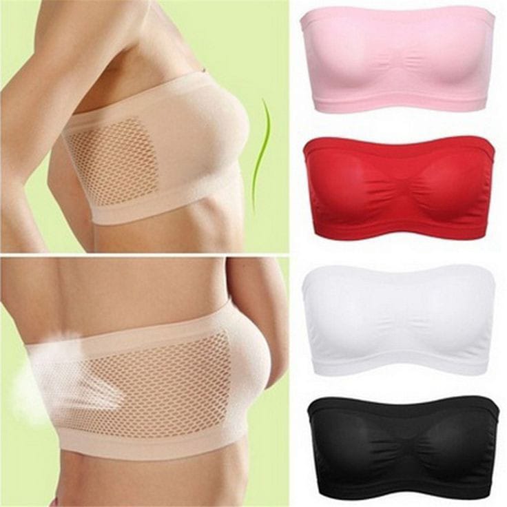 PACK OF 2 STRAPLESS SEAMLESS NON PADDED BANEAU BRA